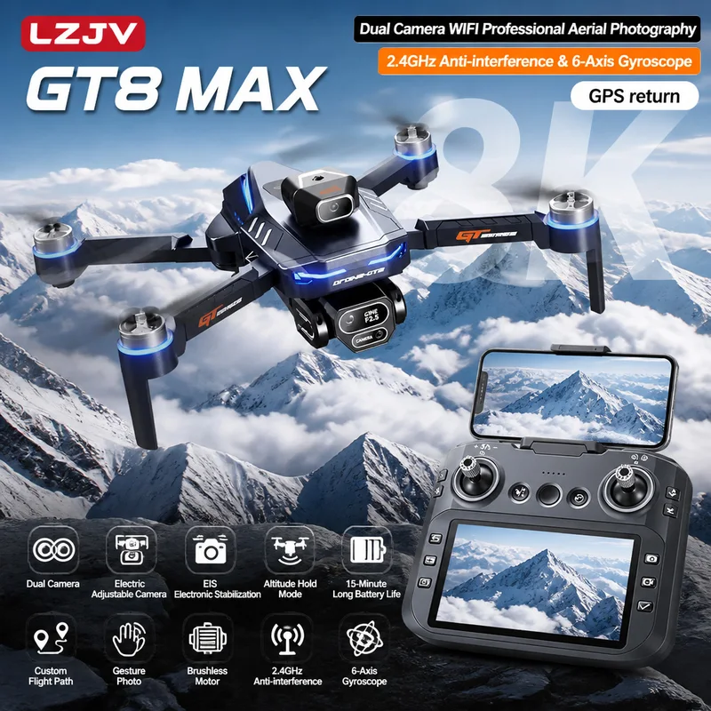 Drone Camera Lens - GT8 Max Składany Dron 8K HD